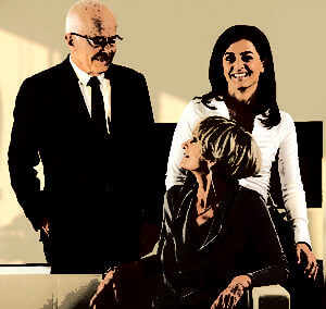 Valeria Cavalcante (al centro), amministratore delegato di Vagheggi, con i genitori Franca Gualtiero, responsabile estero e formazione, e Vittorio Cavalcante, presidente.